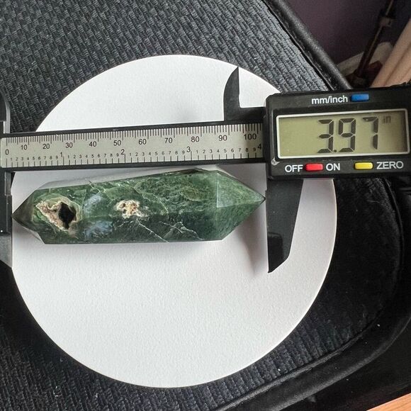 Moss Agate Crystal Double Terminated Point (#9)‎ - Picture 9 of 11